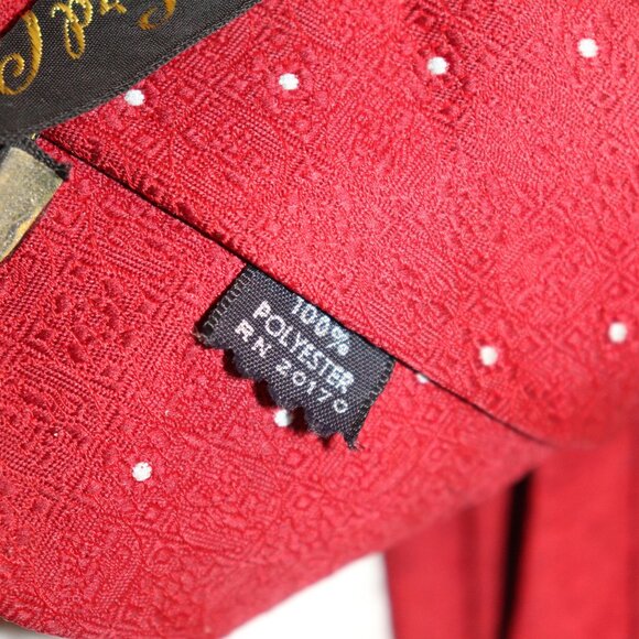 🔴⚪️ Vintage Red & White Polka Dot Tie by Lord Copley (54" Long) - Picture 2 of 5